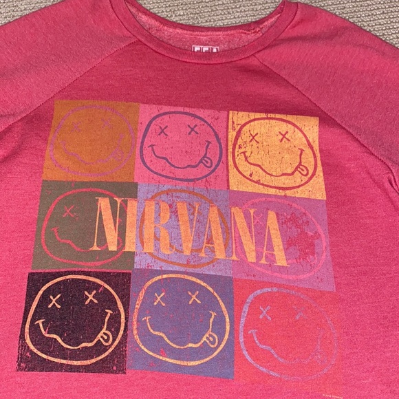 Urban Outfitters Pink Nirvana Crewneck Sweatshirt - Picture 3 of 5